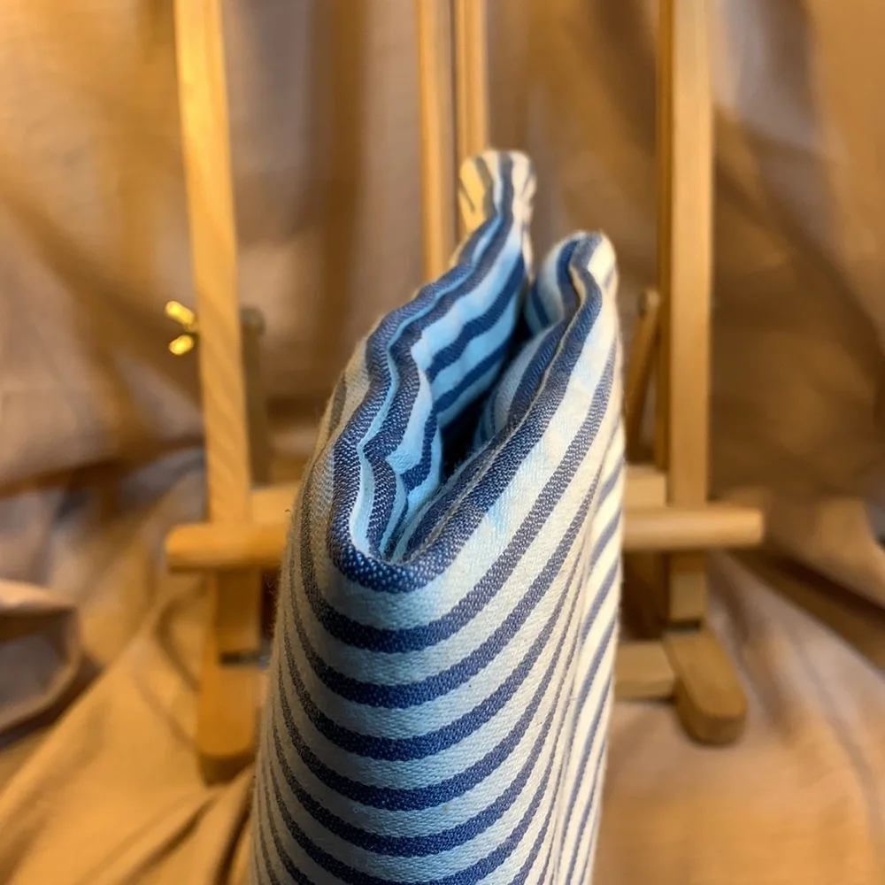 NWT Kate Spade canvas navy stripe tote foldable